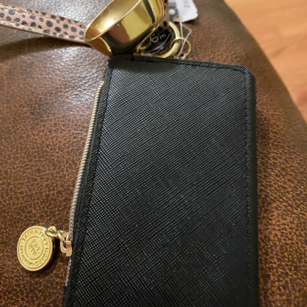 Bath and body Works Black Card Holder with Gold Accents